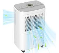 HOMCOM 12L / Day Small Dehumidifier for Home Damp - White - 27W x 20D x 45Hcm