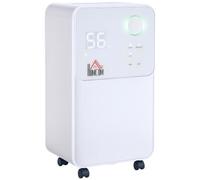 HOMCOM 12L/Day Dehumidifier with 2L Tank for Home Damp, Laundry | Electric Air Dehumidifier, 4 Modes, Continuous Drainage, 24H Timer, Humidity Sensor, Digital Humidity Display