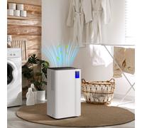 HOMCOM 12L Dehumidifier with Filter, Auto Defrost, Children Lock - White - 25.5W x 23D x 44.5Hcm