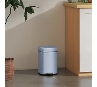 HOMCOM 12L Kitchen Pedal Bin - Metal Rubbish Bin with Soft-close Lid - Light Blue | TJ Hughes Black