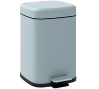 HOMCOM 12L Kitchen Pedal Bin, Metal Rubbish Bin with Soft-close Lid, Light Green