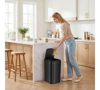 HOMCOM 12L Sensor Bin, Automatic Touchless Motion Sensor Kitchen Bin - Black - 28L x 22W x 41H cm - Sensor Bin