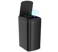 HOMCOM 12L Sensor Bin, Automatic Touchless Motion Sensor Kitchen Bin, Compact Trash Can with Fingerprint Resistant Stainless Steel for Hygienic Gyms, Home Office Use, Black