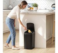 HOMCOM 12L Sensor Bin, Automatic Touchless Motion Sensor Kitchen Bin, Compact Rubbish bin with Fingerprint Resistant Stainless Steel for Hygienic Gyms, Home Office Use, Black