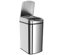 HOMCOM 12L Sensor Bin, Automatic Touchless Motion Sensor Kitchen Bin with Fingerprint Resistant Stainless Steel, Silver