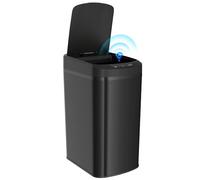 HOMCOM 12L Sensor Bin Compact Automatic Touchless Kitchen Bin Black | Stainless Steel, Motion Sensor, Fingerprint Resistant, Bathroom, Home Office, Gyms