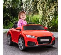 370-079V70RD EHOMCOM Audi TT RS Licensed 12V Kids' Electric Ride on, Electric Car for Kids with Parental Remote Forward Reverse, Lights, Horn, Music, MP3 Player, Seatbelt, Red