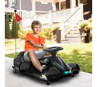 Homcom 12V Electric Go Kart For Kids With Music, Led Lights, Black