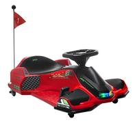 HOMCOM 12V Electric Go Kart for Kids with Music, LED Lights, Red