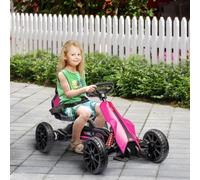 HOMCOM 12V Electric Go Kart w/ Forward Reversing 2 Speeds for 3-8 Yrs - Pink
