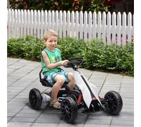 12V Electric Go Kart with Forward Reversing Rechargeable Battery HOMCOM White One Size