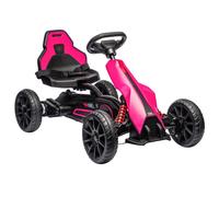 HOMCOM 12V Electric Go Kart with Forward Reversing 2 Speeds for 3-8 Yrs - Pink
