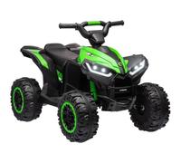 370-235V70GN HOMCOM 12V Electric Quad Bike for Kids Ride On Car ATV Toy, with Forward Reverse Functions, LED Lights, Music, for Ages 3-5 Years - Green