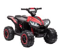 HOMCOM 12V Electric Quad Bike for Kids Ride On Car ATV Toy, with Forward Reverse Functions, LED Headlights, Music, for Ages 3-5 Years - Red