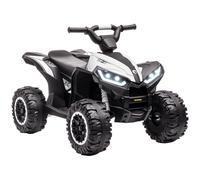 HOMCOM 12V White Electric Quad Bike For Kids Ride On Car ATV Toy For 3-5 Years, White