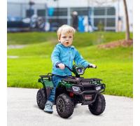 HOMCOM 12V Electric Quad Bike for Kids w/ LED Headlights, Music - Green