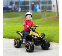 HOMCOM 12V Electric Quad Bikes for Kids Ride On Car ATV Toy for 3+ Years Yellow