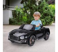 HOMCOM Kid Bentley Electric Ride On Car with LED Lights, Music & Parental Remote Control - Black, Black