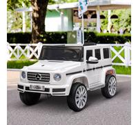 HOMCOM Mercedes Benz G500 Licensed 12V Kids Electric Ride On Car Toy with Parental Remote Control Battery-powered 2 Motors Music Lights MP3 for 3-8 Years Old White