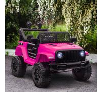 HOMCOM 12V Kids Electric Ride-on Off-road Truck With Remote Control - Pink, Pink