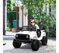 Homcom 12V Kids Electric Ride On Car Truck Toy Suv With Remote Control For 3-6 Yrs In White White One Size
