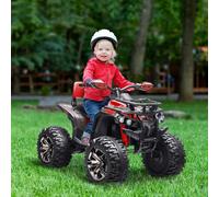 HOMCOM 12V Quad Bike, Battery Powered Ride on ATV with LED Lights, Music, Backrest, Forward, Backward, Electric Vehicle Toy Car for Kids, Red