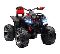 HOMCOM 12V Quad Bike ATV with LED Lights, Music, for Boys Girls, Red