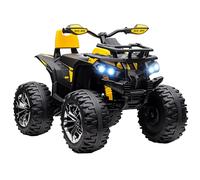 HOMCOM 12V Quad Bike ATV with LED Lights, Music, for Kids, Yellow