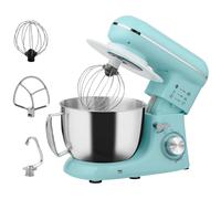 HOMCOM 1300W Kitchen Stand Mixer with Dough Hook, Whisk and Beater, 4.5L Bowl, Blue Aosom UK