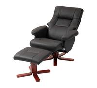Homcom 135° Reclining Armchair With Footstool For Living Room In Black Black