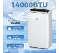 HOMCOM 14,000 BTU Portable Air Conditioner Unit with Remote, 24H Timer, 40m²