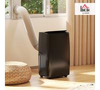 HOMCOM Portable Air Conditioner 14000 BTU, 4-in-1 Air Conditioning Unit, Dehumidifier, Cooling, Fan, Sleep Mode with 2 Speeds, Remote, LED Display, 24H Timer, Window Kit, Child Lock, 40m², Black