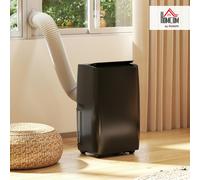 HOMCOM Portable Air Conditioner 14000 BTU, 4-in-1 Air Conditioning Unit, Dehumidifier, Cooling, Fan, Sleep Mode with 2 Speeds, Remote, LED Display, 24H Timer, Window Kit, Child Lock, 40m², Black