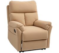 HOMCOM 140° Manual Reclining Armchair, with Footrest, Anti-Cat-Scratch, Light Brown Aosom UK
