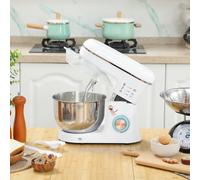 Homcom Stand Mixer With 6 Speeds, Pulse, 5L Stainless Steel Bowl, Food Mixer In White White One Size