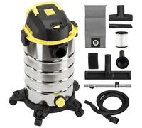 HOMCOM 1400W Vacuum Cleaner, 3-in-1 Wet and Dry Vacuum Cleaner with Blowing Mode and 30L Stainless Steel Tank, Silver Tone