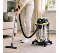 HOMCOM 3-in-1 Wet and Dry Vacuum Cleaner 1400W Blowing Mode 30L Yellow | Stainless Steel Tank, Triple Filters, Crevice Nozzle, Workshop, Home, Carpet, Car Cleaning