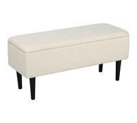 15" Ottoman Storage Box with 47L Storage Capacity HOMCOM Cream One Size