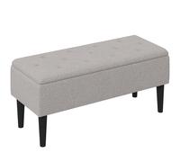 Outsunny 15" Modern Ottoman Storage Box with Wooden Legs and 47L Storage Capacit