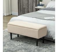 HOMCOM Cream Bed End Ottoman Bench