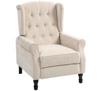 HOMCOM 150° Reclining Vintage Armchair, with footrest - Beige