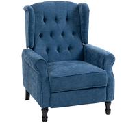 HOMCOM 150° Reclining Vintage Armchair, with footrest, Royal Blue