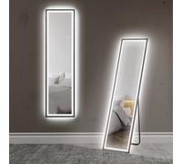 Homcom 150 X 40Cm Full Length Mirror W/ Adjustable Lights Metal Frame Black