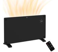HOMCOM Electric Heater Wifi Smart App 1500W Freestanding or Wall Mounted | Glass Panel Radiator, Convector Space Heater, LED Display, 24Hr 7 Day Timer, Adjustable Thermostat, Remote Control