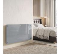 HOMCOM 1500W Smart Glass Panel Heater Wall Mounted & Freestanding, Wifi Enabled, Works With Alexa & Google Home, Electric Heater with Weekly Timer, Open Window & Anti-Frost Mode, Thermostat, Grey
