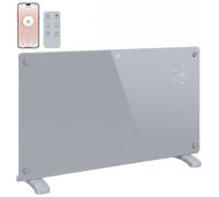 HOMCOM 1500W Smart Panel Heater Wall Mounted & Freestanding, Electric Heater with Weekly Timer, Open Window & Anti-Frost, Grey
