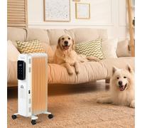 Oil Filled Radiator Heater with 3 Heat Settings and Remote Control, White
