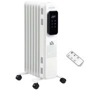 HomCom Oil-Filled Radiator Heater Model 1 - Adjustable Temperature - White