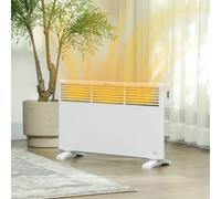 HOMCOM Portable Panel Heater, 1500W Electric Space Heater with Adjustable Temperate, Overheat Protection, for Home Office Bedroom, White