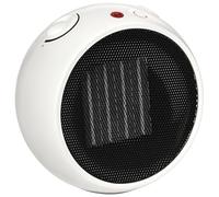 HOMCOM 1500W Small Space Heater, Ceramic Electric Plug in Fan Heater with 3 Heat Setting, Adjustable Temperature, Tip-Over, Overheating Protection, Low Energy, White
